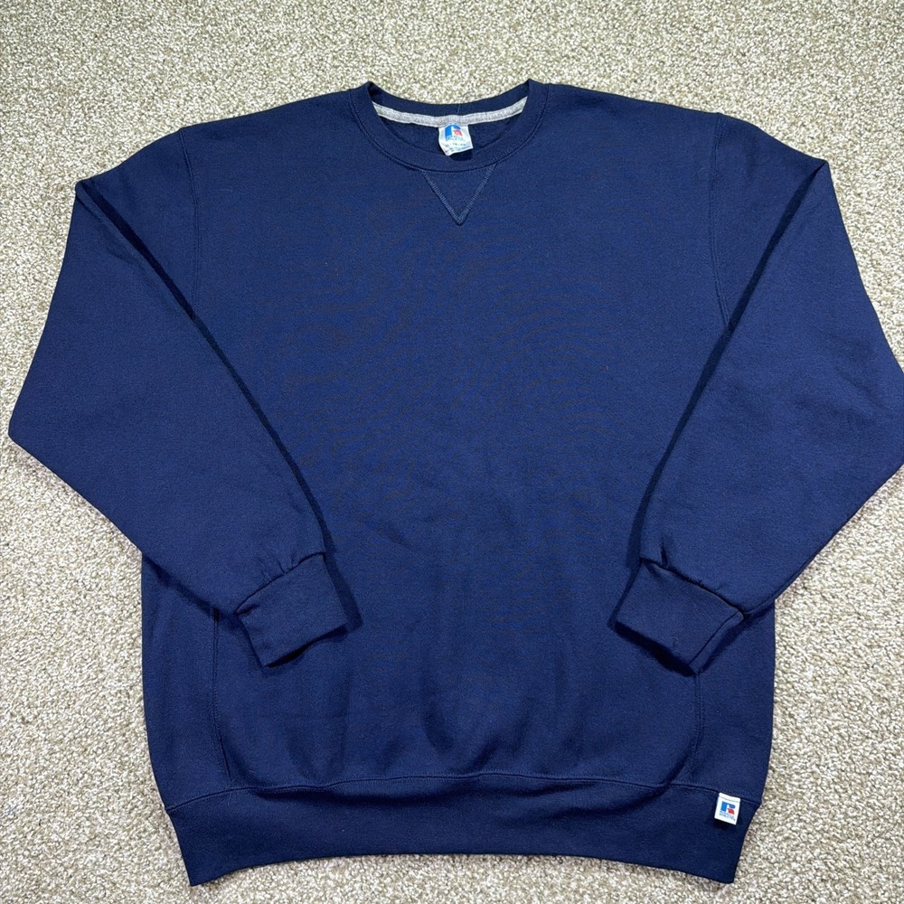 Vintage Russell Athletic Sweatshirt Size XL Navy Blue Essentials